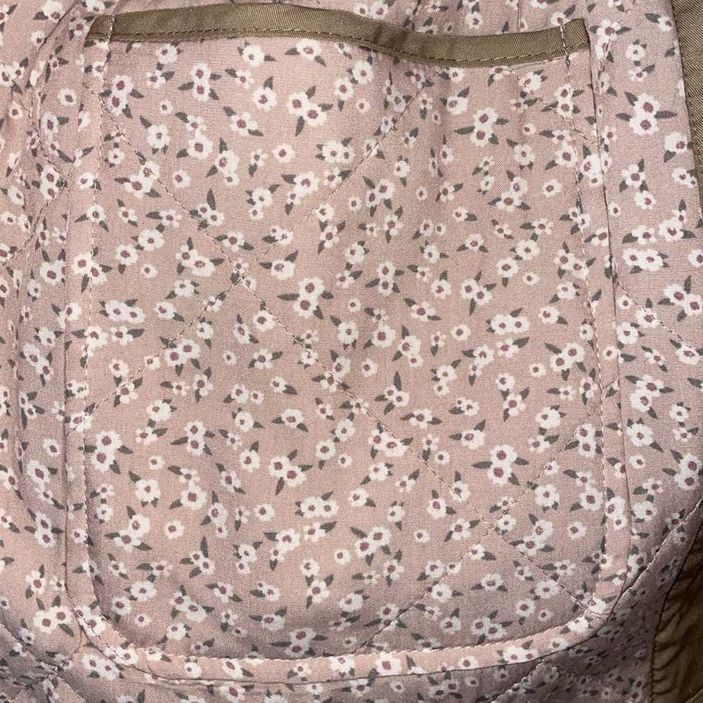 BLANK NYC Reversible Quilted Puffy Jacket Button Coat Cream Neutral Floral Print - Picture 10 of 11